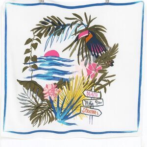 A‎ New Day Scarf Wrap Tropical Print Toucan Beach Island Large Fringe
